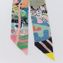 HERMES Twilly Scarf ""En Liberté ! "" Silk Multicolor Auth 173260A-3