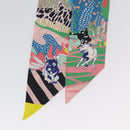HERMES Twilly Scarf ""En Liberté ! "" Silk Multicolor Auth 173260A-8