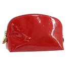 LOUIS VUITTON Monogram Vernis Pochette Pouch Red Slys M90172 LV Auth 173261-1