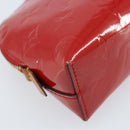 LOUIS VUITTON Monogram Vernis Pochette Pouch Red Slys M90172 LV Auth 173261-16