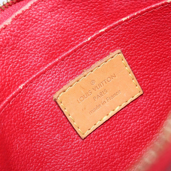 LOUIS VUITTON Monogram Vernis Pochette Pouch Red Slys M90172 LV Auth 173261