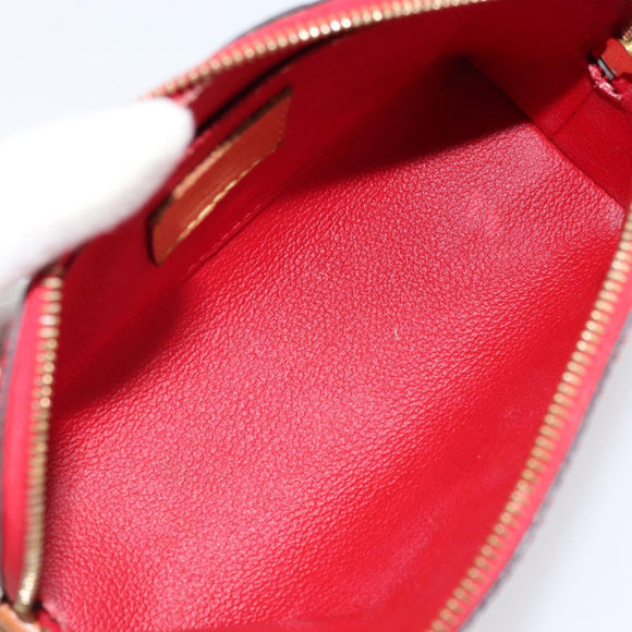 LOUIS VUITTON Monogram Vernis Pochette Pouch Red Slys M90172 LV Auth 173261
