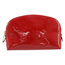 LOUIS VUITTON Monogram Vernis Pochette Pouch Red Slys M90172 LV Auth 173261-13