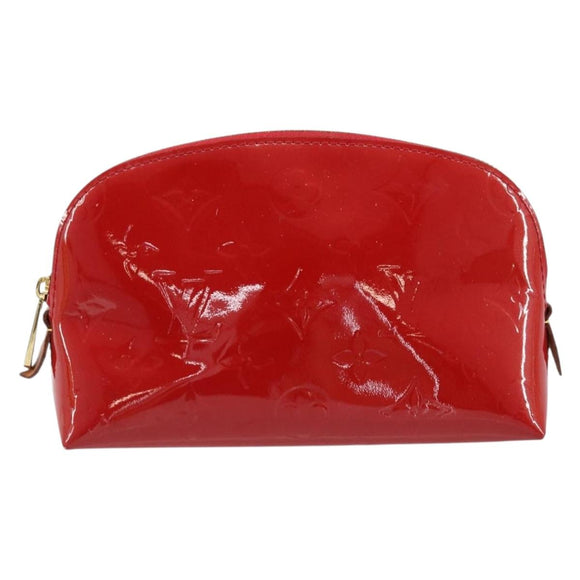 LOUIS VUITTON Monogram Vernis Pochette Pouch Red Slys M90172 LV Auth 173261