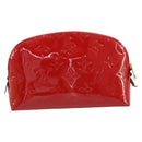 LOUIS VUITTON Monogram Vernis Pochette Pouch Red Slys M90172 LV Auth 173261-2