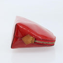 LOUIS VUITTON Monogram Vernis Pochette Pouch Red Slys M90172 LV Auth 173261-3