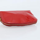 LOUIS VUITTON Monogram Vernis Pochette Pouch Red Slys M90172 LV Auth 173261-5