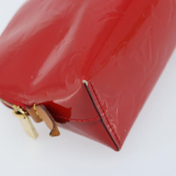 LOUIS VUITTON Monogram Vernis Pochette Pouch Red Slys M90172 LV Auth 173261