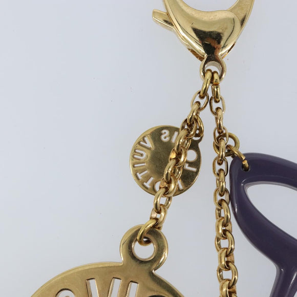 LOUIS VUITTON Porte ClesThai Chainne Charm metal Gold Tone LV Auth 173268V