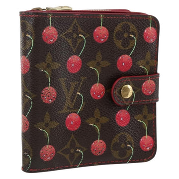 LOUIS VUITTON Monogram Cherry Compact zip Bifold Wallet M95005 LV Auth 173270V