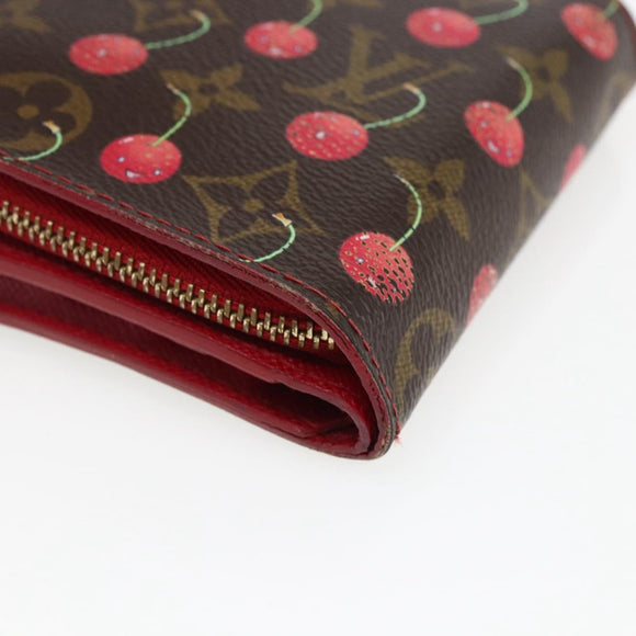 LOUIS VUITTON Monogram Cherry Compact zip Bifold Wallet M95005 LV Auth 173270V