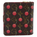 LOUIS VUITTON Monogram Cherry Compact zip Bifold Wallet M95005 LV Auth 173270V-3