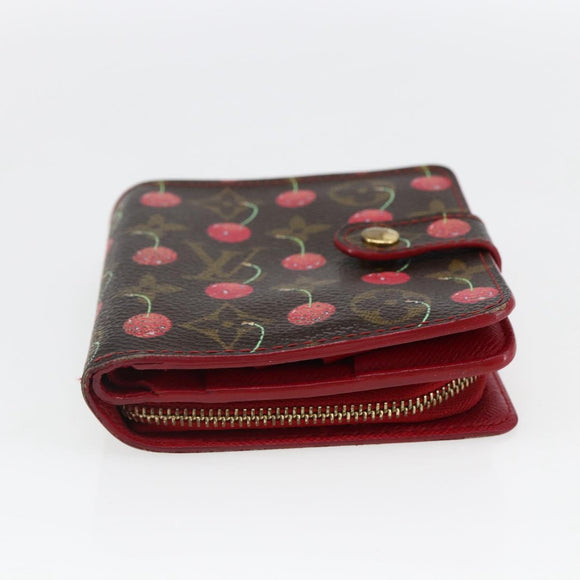 LOUIS VUITTON Monogram Cherry Compact zip Bifold Wallet M95005 LV Auth 173270V