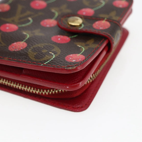 LOUIS VUITTON Monogram Cherry Compact zip Bifold Wallet M95005 LV Auth 173270V