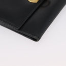 Salvatore Ferragamo Gancini Shoulder Bag Leather Gold Black Auth 173272-10