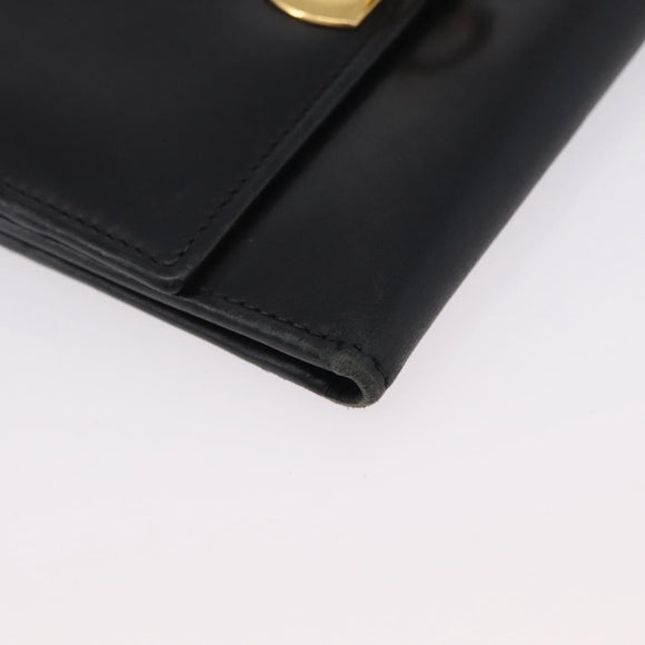 Salvatore Ferragamo Gancini Shoulder Bag Leather Gold Black Auth 173272