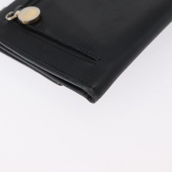 Salvatore Ferragamo Gancini Shoulder Bag Leather Gold Black Auth 173272