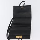 Salvatore Ferragamo Gancini Shoulder Bag Leather Gold Black Auth 173272-16