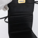 Salvatore Ferragamo Gancini Shoulder Bag Leather Gold Black Auth 173272-18