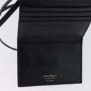 Salvatore Ferragamo Gancini Shoulder Bag Leather Gold Black Auth 173272-19