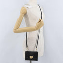 Salvatore Ferragamo Gancini Shoulder Bag Leather Gold Black Auth 173272-23