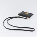 Salvatore Ferragamo Gancini Shoulder Bag Leather Gold Black Auth 173272-7