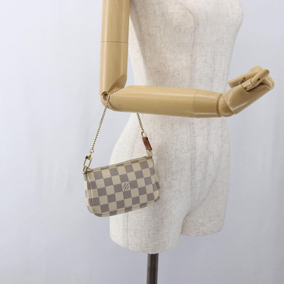 LOUIS VUITTON Damier Azur Mini Pochette Accessoires Pouch N63005 LV Auth 173274A