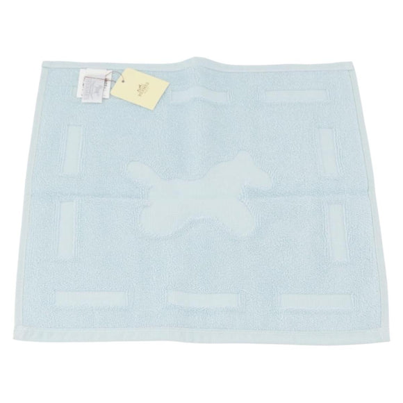 HERMES Towel Cotton 2 Set White Light Blue Auth 173276A
