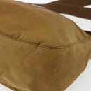 PRADA Shoulder Bag Nylon Beige Silver Auth 173279-14
