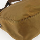 PRADA Shoulder Bag Nylon Beige Silver Auth 173279-15