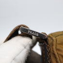 PRADA Shoulder Bag Nylon Beige Silver Auth 173279-10