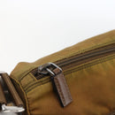 PRADA Shoulder Bag Nylon Beige Silver Auth 173279-18