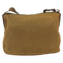 PRADA Shoulder Bag Nylon Beige Silver Auth 173279-2