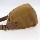 PRADA Shoulder Bag Nylon Beige Silver Auth 173279-3