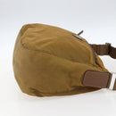 PRADA Shoulder Bag Nylon Beige Silver Auth 173279-4