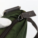 PRADA Schultertasche Nylon Khaki Silber Auth 173280-8