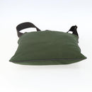 PRADA Schultertasche Nylon Khaki Silber Auth 173280-5