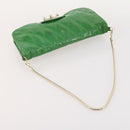 BALLY Shoulder Bag leather Patent 2 Set Black Green Auth 173296-14
