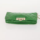BALLY Shoulder Bag leather Patent 2 Set Black Green Auth 173296-16