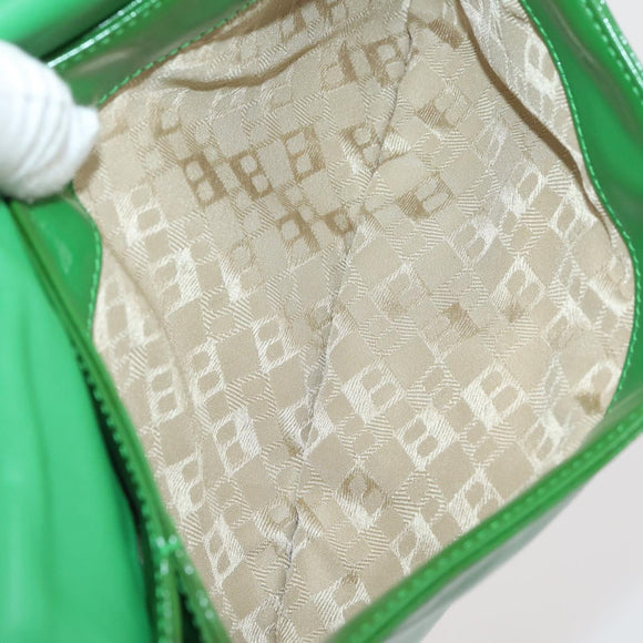 BALLY Shoulder Bag leather Patent 2 Set Black Green Auth 173296