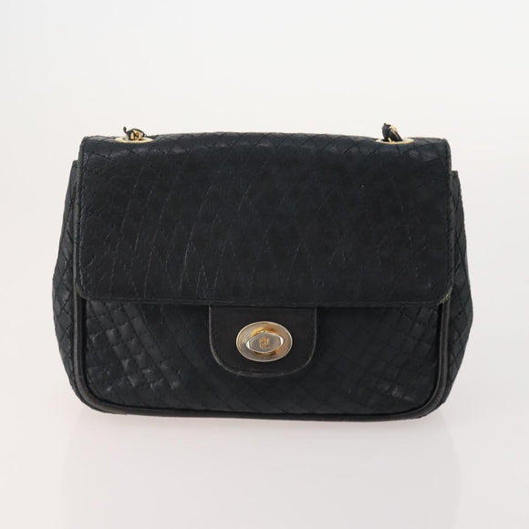 BALLY Shoulder Bag leather Patent 2 Set Black Green Auth 173296