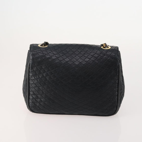 BALLY Shoulder Bag leather Patent 2 Set Black Green Auth 173296