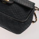 BALLY Shoulder Bag leather Patent 2 Set Black Green Auth 173296-9