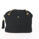 TIFFANY&Co. BALLY Shoulder Bag Nylon Leather 2 Set Black Gold Tone Auth 173297-13