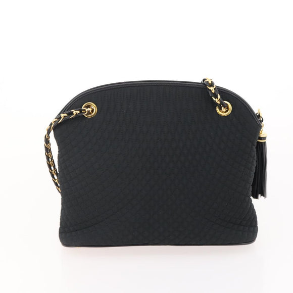 TIFFANY&Co. BALLY Shoulder Bag Nylon Leather 2 Set Black Gold Tone Auth 173297