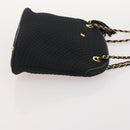 TIFFANY&Co. BALLY Shoulder Bag Nylon Leather 2 Set Black Gold Tone Auth 173297-15