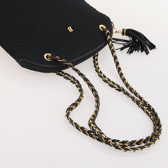 TIFFANY&Co. BALLY Shoulder Bag Nylon Leather 2 Set Black Gold Tone Auth 173297