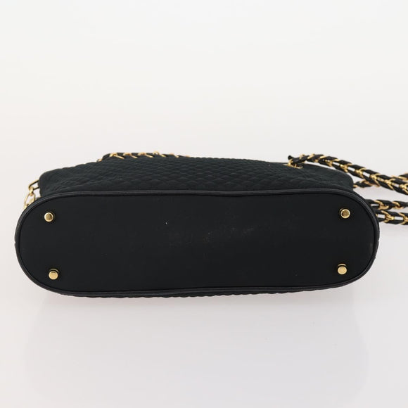 TIFFANY&Co. BALLY Shoulder Bag Nylon Leather 2 Set Black Gold Tone Auth 173297
