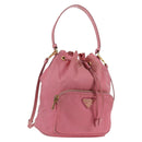 PRADA Handtasche Nylon 2-Wege Pink Gold Auth 173303A-1