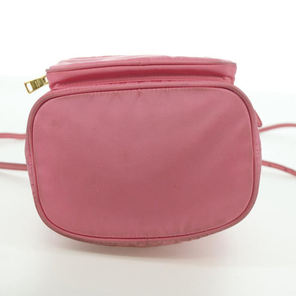 PRADA Handtasche Nylon 2-Wege Pink Gold Auth 173303A